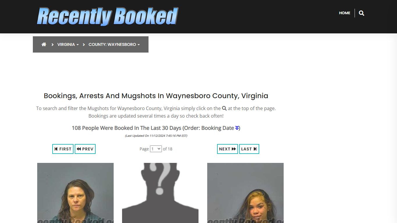 Bookings, Arrests and Mugshots in Waynesboro County, Virginia